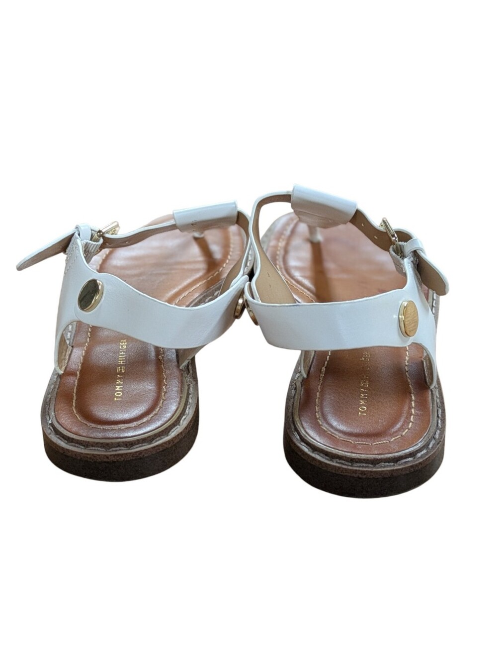 Tommy Hilfiger Bennia White Flat Thong Sandal Size 8.5 - Picture 8 of 11